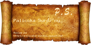 Palicska Surány névjegykártya